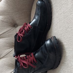 John Varvatos Black Leather Boots Size 7 1/2
